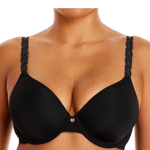 Natori Other - Natori luxe plunge full coverage t shirt black bra 36 DD